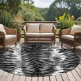 thumbnail image 4 of Round Rug 5Ft Washable Non-Slip, Leopard Stripes Circle Area Rugs for Living Room Bedroom, Vintage Black White Animals Texture Indoor Floor Mats Carpet Runner for Home Decor Aesthetic, 4 of 8