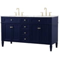 thumbnail image 4 of Elegant Decor Williams 60" Double Marble Top Bathroom Vanity in Blue, 4 of 16
