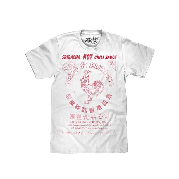 Tee Luv Tee Luv Sriracha Hot Chilli Sauce Rooster Logo T Shirt White Walmart Com Walmart Com