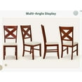 thumbnail image 6 of Set of 2 Rustic Farmhouse Dining Chairs, Solid Wood Frame with Upholstered Seat, Walnut – Chairs Only, 6 of 6