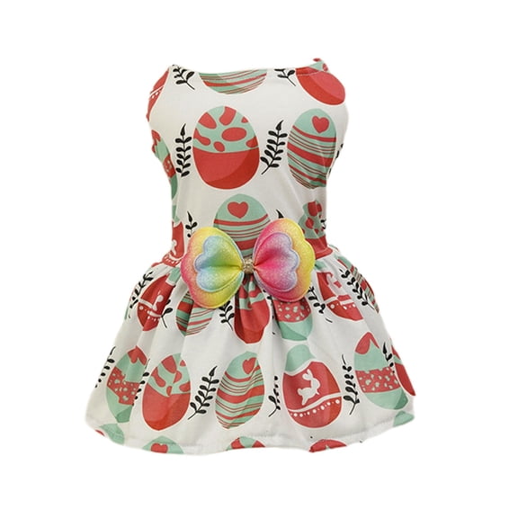 Aooww Adjustable Easter Dog T-Shirt with Festive Prints for Small Medium and Large Breed Pets,Multicolor#2,XL