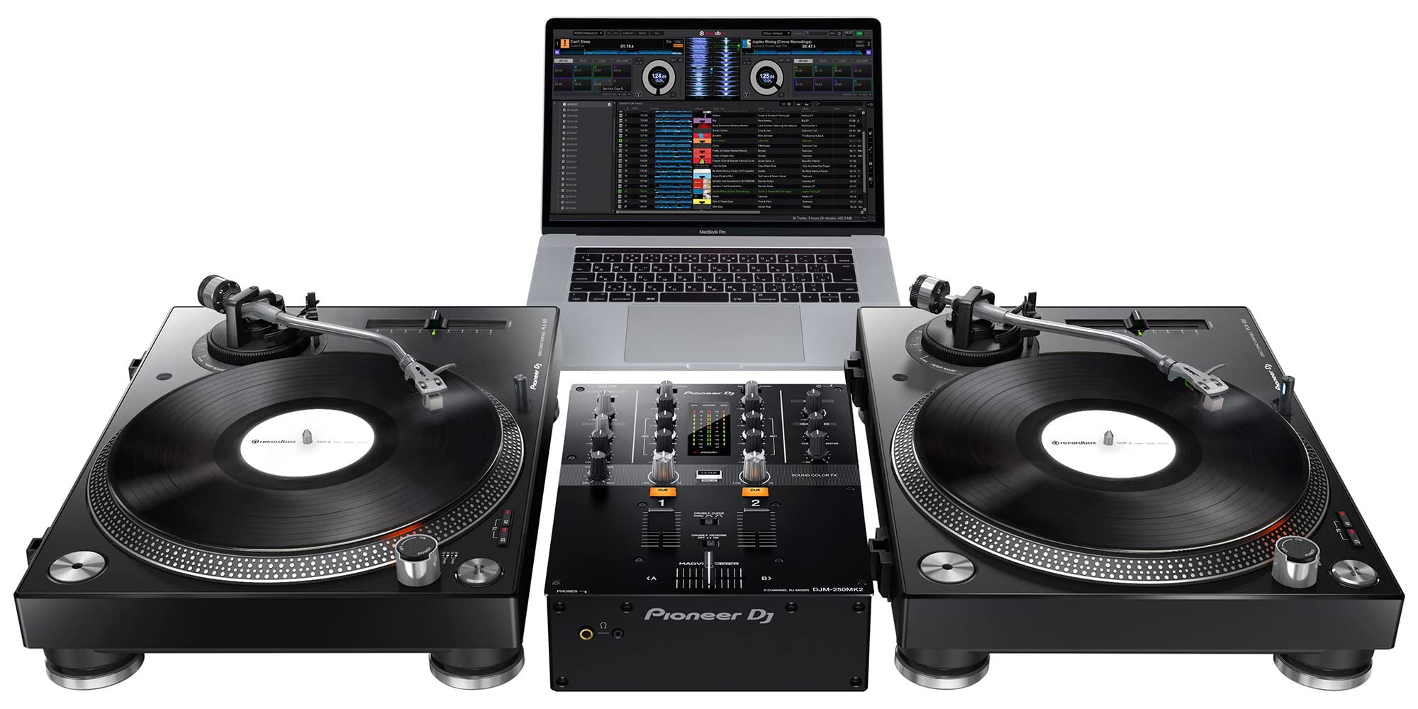 Pioneer DJM-250MK2 2-Channel DJ Mixer with Independent Channel Filter - Bundle with TRS Cable, 2 XLR Cables, and Austin Bazaar Polishing Cloth