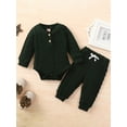 thumbnail image 2 of xiaxaixu Baby Girl Round Neck Button Romper Tops Knitting Casual Trousers, 2 of 9