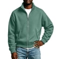 thumbnail image 6 of Horkkom Mens Zip Up Sweatshirt Solid Color Mock Neck Loose Sweatshirt Fashion Casual Fall Jackets with Pockets L, 6 of 6
