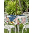 thumbnail image 2 of Outdoor Tablecloth with Umbrella Hole and Zipper, Easter Round Table Cloth 60 Inch Waterproof Tablecloth, Spring Watercolor Eggs Tulip Wooden Grain Teal Picnic Table Cover for Patio Camping, 2 of 7
