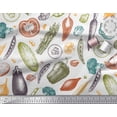 thumbnail image 3 of Soimoi White Cotton Duck Fabric Mixed Vegetable Print Fabric by Yard 56 Inch Wide, 3 of 3