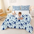 thumbnail image 3 of Castle Fairy Hockey Print Full Size Comforter Sets 3-Piece, Sport Gamer Bedding Comforter Set, Blue White,1 Comforter and 2 Pillowcases, 3 of 6