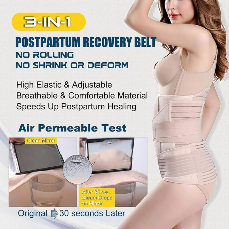 Fashion 3 In 1 Postpartum Girdle Support Recovery Belly Wrap