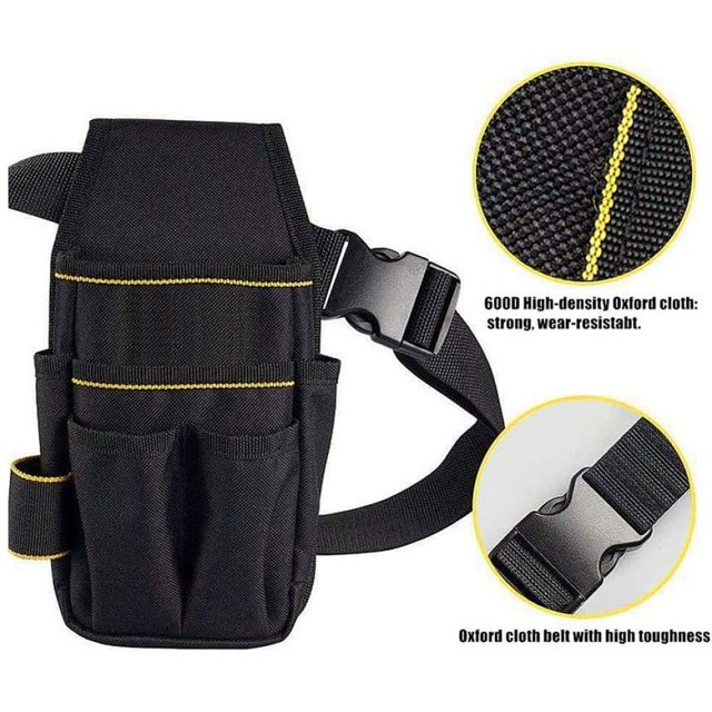 Bolsa herramientas Copechilla cinturon profesional, 23X 13X 5CM, negro, 15 bolsillos, tela Oxford 600d impermeable espesada doble capa, carga 10kg, para electricistas, mantenedores tecnicos, limpiadores Vhermosa LN-1843