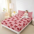 thumbnail image 2 of Manfei Red Princess Bowtie Fitted Sheet Queen,Coquette Bow Bedding,3-Piece,1 Fitted Sheet and 2 Pillowcases, 2 of 6