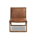 thumbnail image 3 of Pemberly Row Tight Back Genuine Leather Upholstered Lounge Chair in Tan, 3 of 5