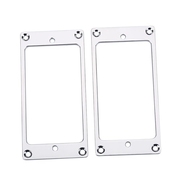2Pcs Humbucker Pickup Mounting Ring Metal Bridge Neck Pickups Cover Frame Replacement Part