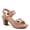 BLUSH, variant on Women's DADE-WOVEN Hook and Loop Sandals - Textured Faux Leather with Gold Button Accents, Adjustable Fit