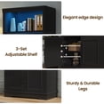 thumbnail image 6 of IDEALSOUL Storage Sideboard, 71" Display Cabinet with 5-Tier Shelves, Curio Cabinet for Office, Study, Kitchen, Living Room, 6 of 19