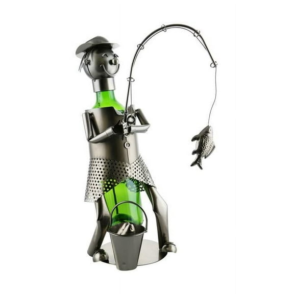 Three Star Import & Export ZB2030 16 in. Wine Bottle Holder, Fisherman