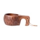 thumbnail image 5 of Copa de madera Beber taza de ensalada hecha a mano con asa de top de té de taza de campamento nórdica para viajar en mochila doméstica afuera, 5 of 9