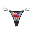 thumbnail image 4 of Gibobby Ropa interior mujer algodón Bragas de Tanga transparente de malla bordada Sexy con estampado de bandera nacional para mujer, pantalones T, ropa interior de cintura de(Negro， XL), 4 of 5