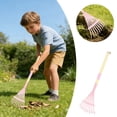 thumbnail image 4 of Small Leaf Rake Wooden Handle Leaf Rake with Metal Tines, 27 Inches Length for Garden Cleaning Activities, Lightweight Hand Rake for Yard, Pink, 4 of 9