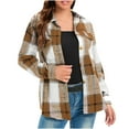 thumbnail image 2 of Tdoqot Women's Shacket Jacket- Plaid Button Down Casual Fall Jackets for Women Yellow Size L, 2 of 4