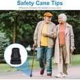thumbnail image 2 of 2-Pc Rubber Cane Heads, Self-Standing Four-Legged Cane Pads, 3/4 Inch Walking Cane Heads, Black, Sturdy And Durable, For Walking Canes, Safety Canes ,Other Accessories For The Elderly., 2 of 7