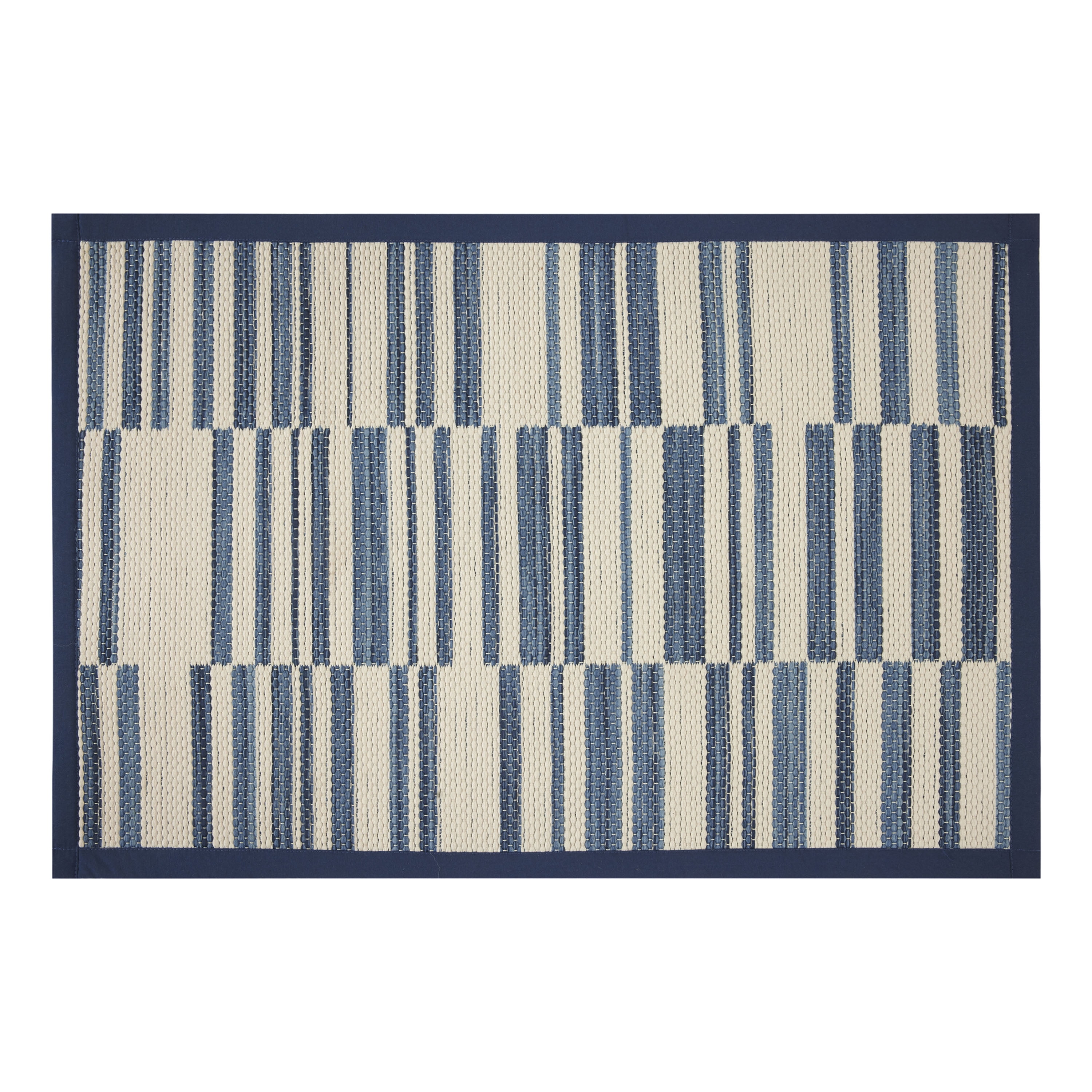 (2 pack) Mainstays Broken Stripe Kitchen Rug - 20" x 30" - 80% Polypropylene/ 20% Polyester - Tonal Blue