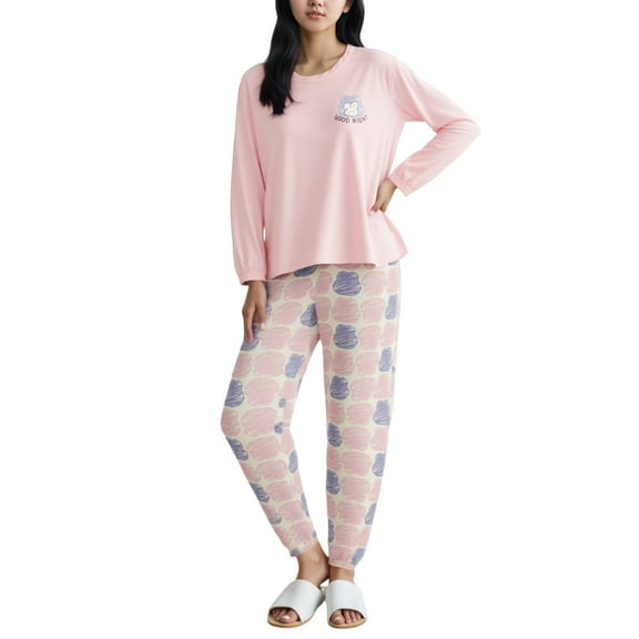 Bibifish Womens Pajama Sets Long Sleeve Comfy Jogger Pj Sets Soft Cute Annimal Print Loungewear Sets 2 Piece Sleepwear Sets For Ladies