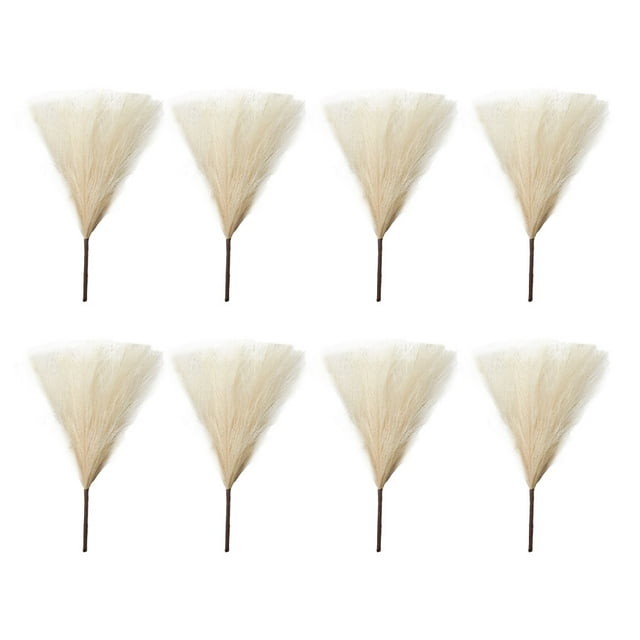 Inteprter 8 Uds. De seda ecológica, decoración de pastos de Pampas artificiales, durabilidad sostenible y elegante de larga duración Decoración del hogar Amarillo degradado >45cm