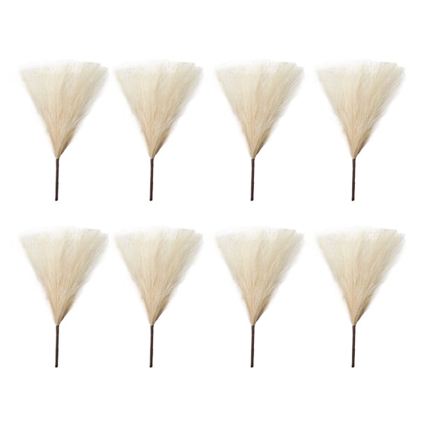 Monstrate 8 unids/set elegante decoración de hierbas de Pampas falsas para interior y exterior seda duradera de larga duración Decoración del hogar Amarillo degradado >45cm