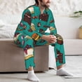 thumbnail image 5 of Mens Pajamas Set, cute cake Button Down Long Sleeve Loungewear Sleepwear Pjs sets for Men, 5 of 5