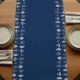 thumbnail image 5 of Table Runners 72 Inches Long Dress Scarves, Rustic Botanical Farmhouse Kitchen/Dining Table Runner, Coffee Tablerunners, Japanese Herb on Navy Blue Simple Art 14x72 Inch, 5 of 9