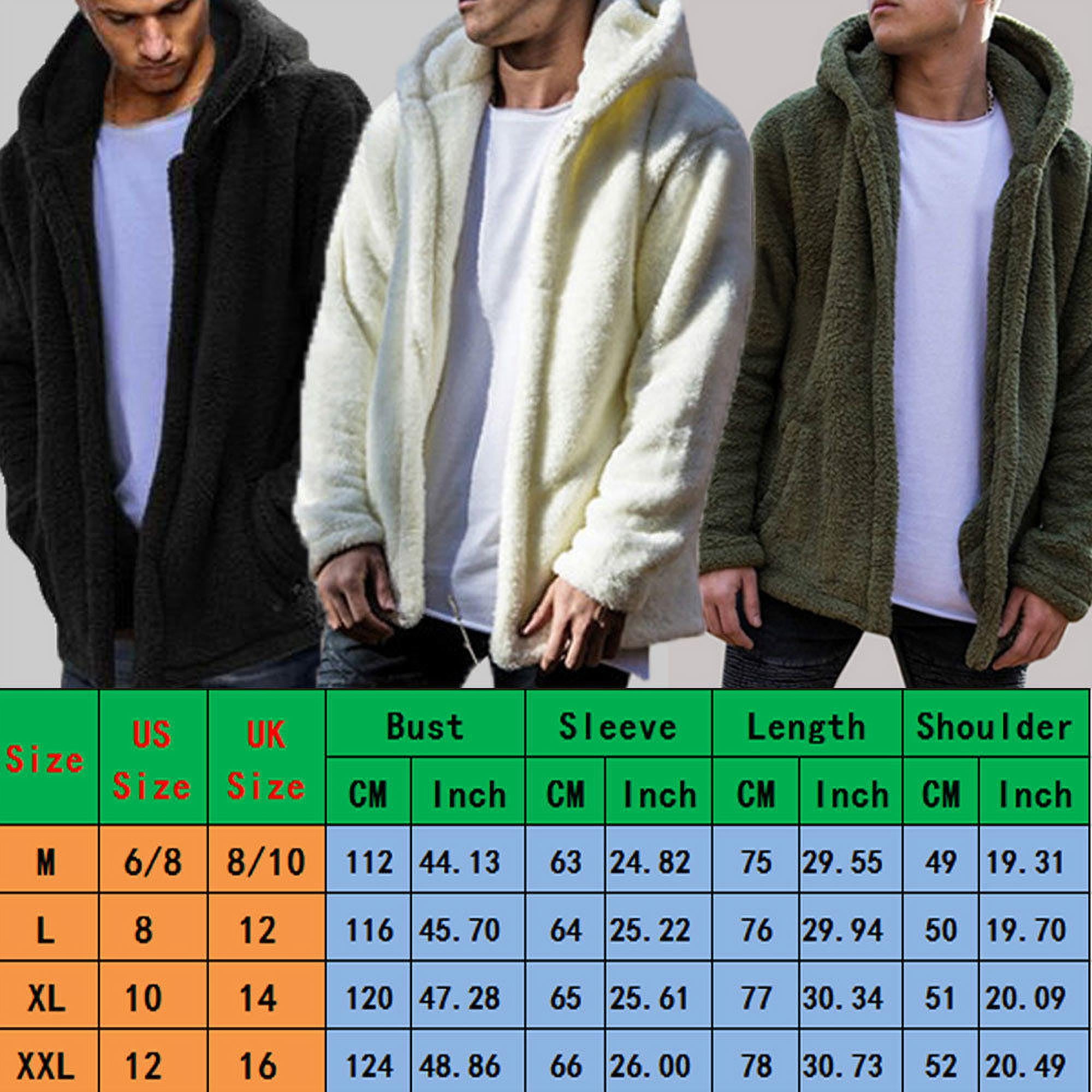 LSFYSZD Men's Hooded Long Sleeve Jacket Plush Thick Solid Color Warm Casual  Comfortable Breathable Top 