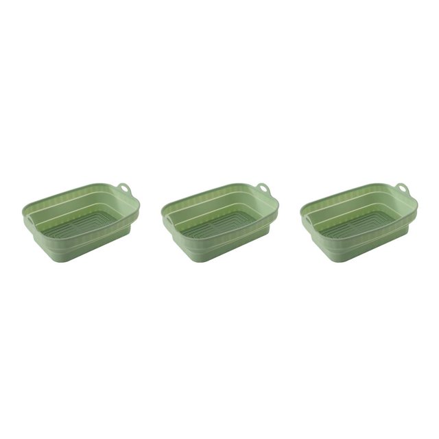 Bearachild Cesta de silicona para freidora de aire, bandeja reutilizable, forma cuadrada, molde plegable para freidora de pollo frito, Type1 NO1