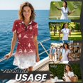 thumbnail image 6 of Chririnla Christmas Reindeer Tennis Dresses for Women Zip Front Athletic Dress with Shorts&2 Pockets Holiday Party Short Sleeve Midi Sundress Golf Workout Outfit Size XS-2XL, 6 of 7
