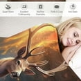 thumbnail image 3 of JEUXUS  Deer Throw Blanket,Wildlife Throw Blanket,Rustic Cabin Decor Woodland Blanket for Bedroom Sofa Couch Gift for Hunting Lover Deer Hunting Blanket Decor, 3 of 6
