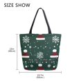 thumbnail image 5 of FORMRS Womens Canvas Tote Bag with Zipper Inner Pocket Shoulder Handbag, Christmas Santa Hats, 5 of 7