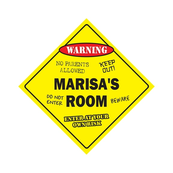 Marisa's Room Sign Crossing Zone Xing | Indoor/Outdoor | 14" Tall kids bedroom decor door children's name boy girl