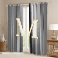 thumbnail image 2 of Erosebridal Glitter Print Letter M Curtains Pack of 2 (42x84 Each), Cartoon Monogrammed Curtains Blackout, 2 of 6