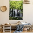 thumbnail image 2 of Waterfall Tapestry, Multiple Waterfalls Surrounded by Black Rocks and Green Trees Nature, Wall Hanging for Bedroom Living Room Dorm Decor, 40W X 60L Inches, Black White and Green, by Ambesonne, 2 of 5