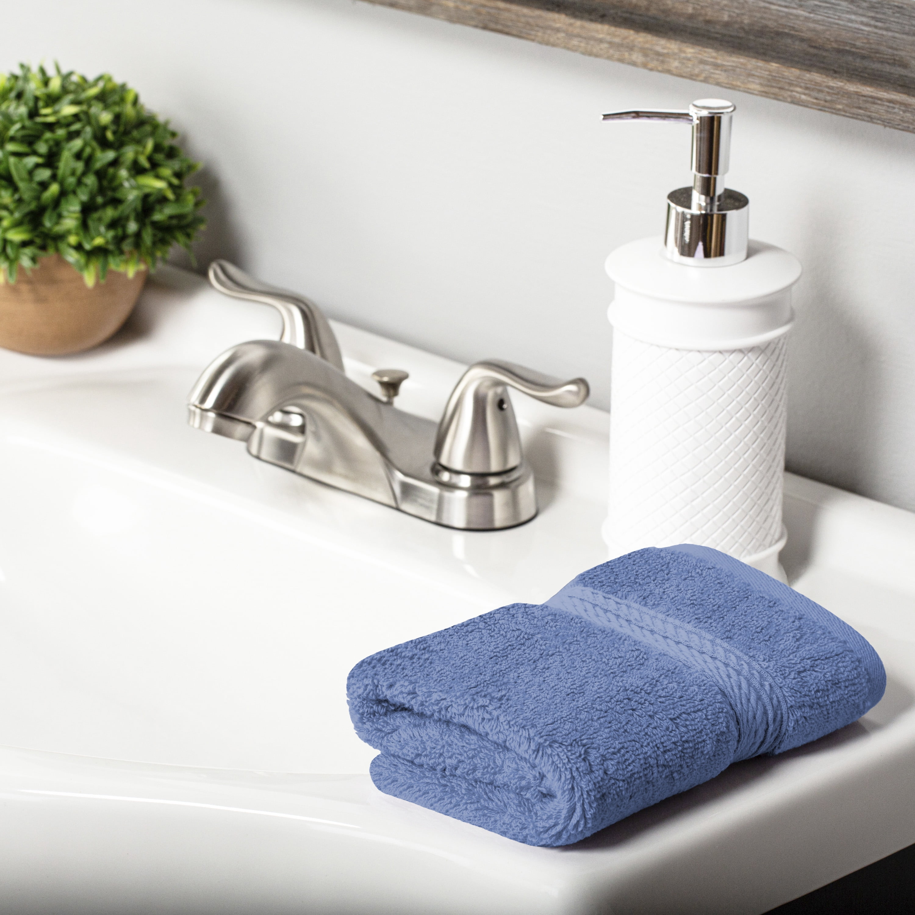 Premium Egyptian Cotton Highly Absorbent Assorted 6-Piece Plush Towel Set - 13" x 13"