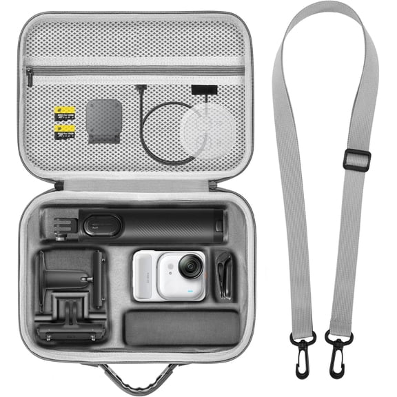 Carrying Case for Insta360 GO Ultra Nylon Material Travel Bag Protective Case Organizer, DIY Large Capacity for Quick Release Mount, Magnetic Pendant, Tripod