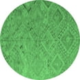 thumbnail image 1 of Ahgly Company Indoor Round Southwestern Emerald Green Country Area Rugs, 5' Round, 1 of 4