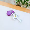 thumbnail image 3 of Yellow Citrine Cross Pendant 925 Sterling Silver Handmade Gemstone Jewelry 3.18", 3 of 4