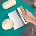 thumbnail image 2 of Stainless Steel Dough Chopper 8-hole Bench Scraper Kitchen Bread Dough Chopper; 8-hole Bench Pastry Slicer with Wooden Handle, 2 of 8