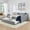 Black-Style C, variant on Full Size Daybed with Pop Up Trundle, Gingham Twin to King Daybed with Side Storage Pockets, Upholstered Sofa Bed Frame for Living Room Bedroom, No Box Spring Needed