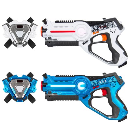 Best Choice Products Set of 2 Multiplayer Laser Tag Blaster Toy Guns and Vests w/ Sound Effects, Backwards Compatible -