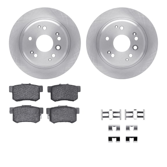 Dynamic Friction Company Rear Brake Rotors with 5000 Advanced Brake Pads includes Hardware 6512-58103