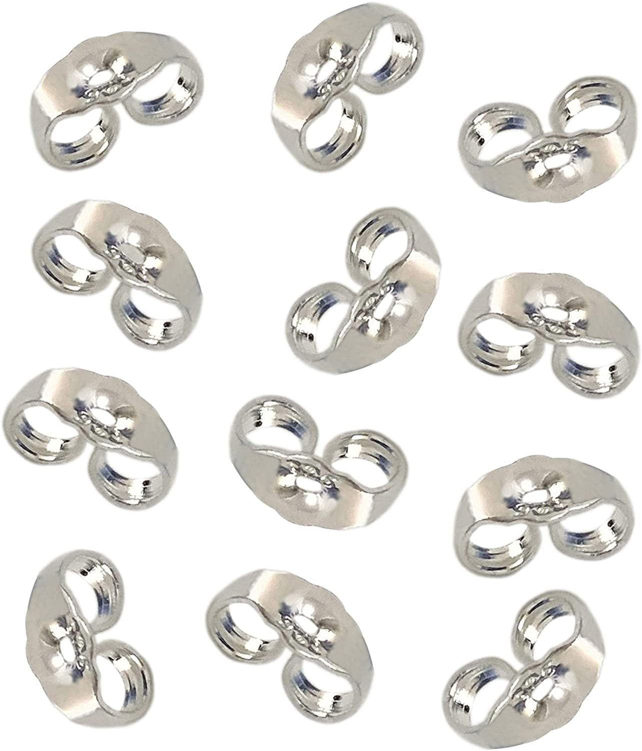 10pcs/5 Pairs 925 Sterling Silver Earring Backs Replacement Secure Ear Locking for Stud Earrings Ear Nut for Posts, 5x6mm