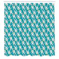 thumbnail image 2 of Ambesonne Spring Shower Curtain, Easter Dotted Eggs Bunnies, 69"Wx75"L, Dark Seafoam Pale Rose, 2 of 4