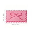 thumbnail image 2 of Bow-Shaped Bath Mat, Cute Scalloped Non-Slip Rug, Super Absorbent Microfiber Bathroom Carpet for Soft Comfort Underfoot, Plush Velvet Bow, Machine Washable, Pink, 2 of 5