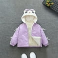 thumbnail image 3 of Elabch Infant Girls Toddler Fleece Jacket with Hooded Zip Up Jacket Cute Printing Warm Fleece Lined Coat, Sizes 9M-8Y, 3 of 5